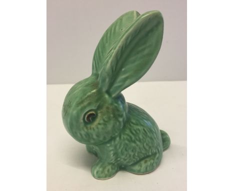 A Sylvac green rabbit ceramic figurine, model # 990.