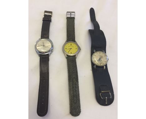 3 vintage wristwatches.