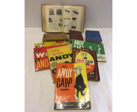 A quantity of vintage Andy Capp books together with a collection of books relating to mechanics.
