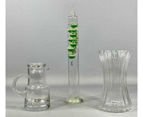 20TH CENTURY GLASSWARE comprising Krosno water jug and glass, retailed by Harrods, 18cms (h), Royal Doulton 'Gallerie' vase, 