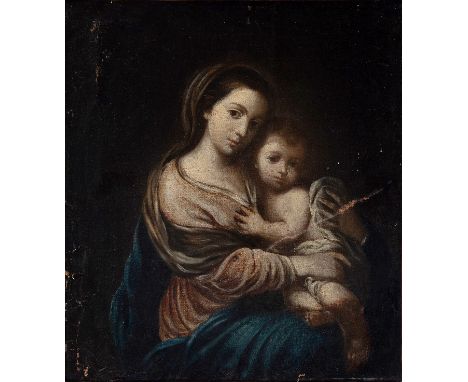 Spanish school of the early 18th century. Following models by BARTOLOME ESTEBAN MURILLO (Seville, 1617 - 1682)."Virgin and Ch