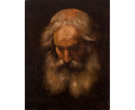 European school, following 17th century models; 19th century."Abraham".Oil on panel.It presents slight jumps in the painting.