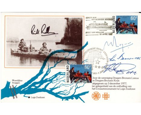 Grp Cptn W.S.O. Randle, Commodore M Romijn, Flt Lt Len Barnes and Flt Lt R. Emeny Signed FDC. Good Condition. All autographs 
