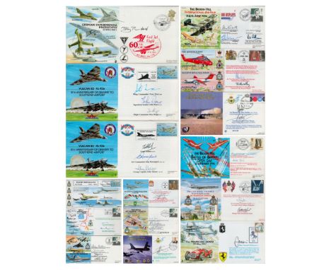RAF Flown cover VIP signed collection of 13, 3rd Coordinated series covers. Some Treble signed includes 2 x Vulcan covers sig