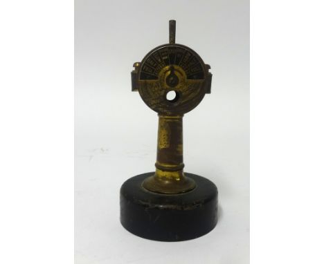 Novelty cast brass cigar cutter in the form of a ships engine order telegraph, 17 cm high.