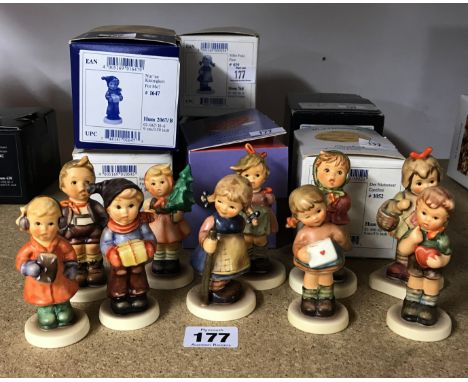 Goebel, Hummel, a collection of ten figures including Hummel Club figures all boxed, list available, circa 1990's.