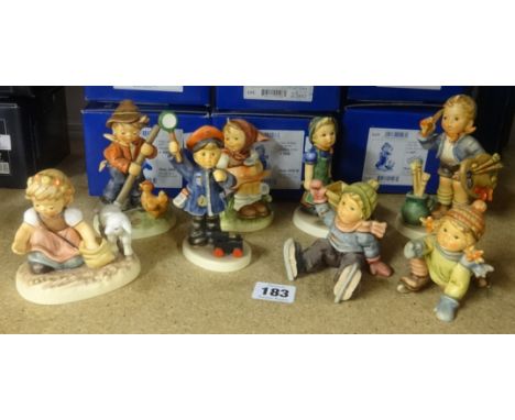 Goebel, Hummel, a collection of eight figures including Hummel Club exclusive and larger size, all boxed, list available, cir