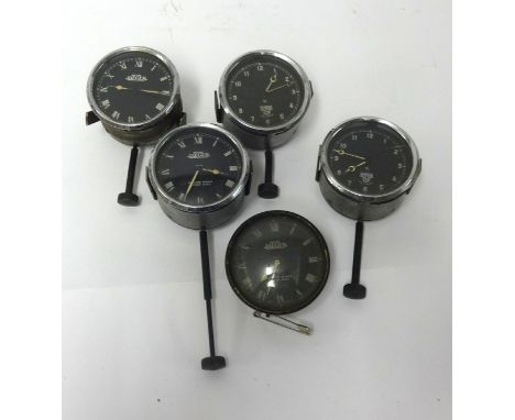 Five vintage dash board clocks including Jaeger (5).