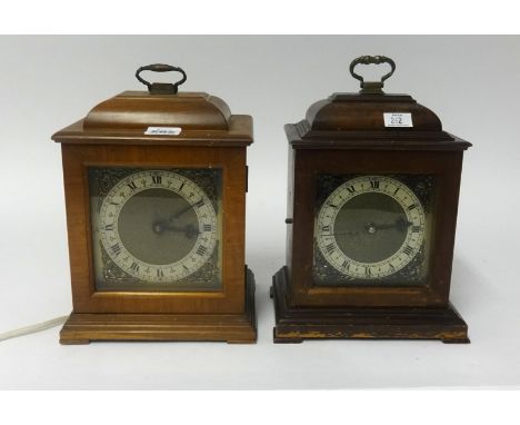A walnut reproduction bracket clock and another similar, electric (2)