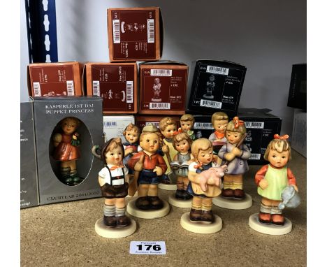 Goebel, Hummel, a collection of ten figures including Hummel Club exclusive figures, all boxed, list available, circa 1990's.