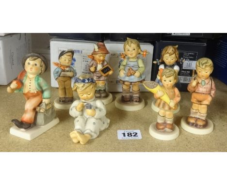 Goebel, Hummel, a collection of eight figures including Hummel Club figures, all boxed, list available, circa 1990's.