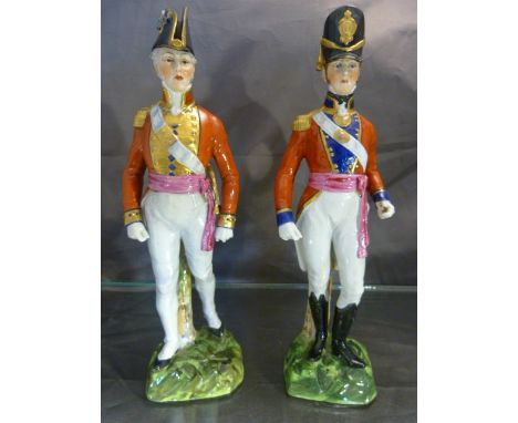 Dresden Porcelain - Coldstream Guards 1815 and 1st Guards Grenadier Guards A/F (missing feather to hat) 1815.