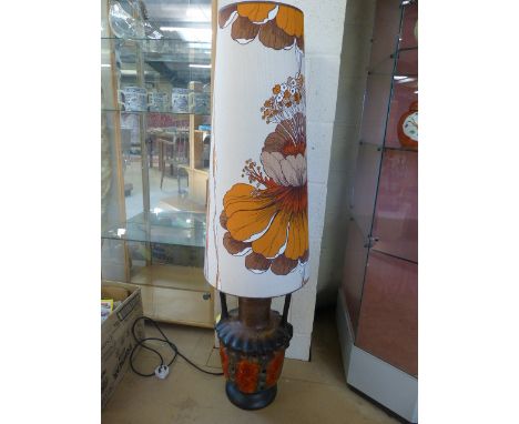 Mid-Century West German lava lamp in the style of a twin handled urn with oversized shade