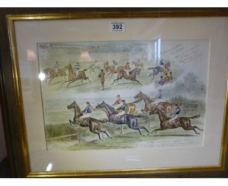 John Sturgess - Watercolour 'Saturday at Sandown Park' 2nd may 1885. Copperplate writing to top right hand corner - 'The Prin