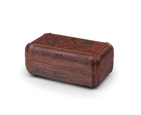 A VERY RARE IMPERIAL TIANQI AND QIANGJIN 'DRAGON' BOX AND COVERWanli six-character mark and of the periodOf rectangular form 