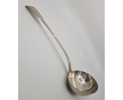 A large George III silver fiddle pattern ladle, by Sydenham William Peppin (probably), assayed London 1816, length 33.3cm. (2