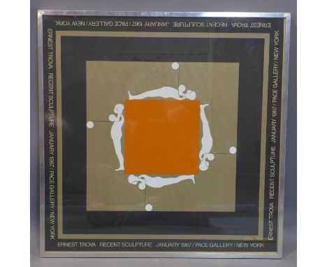 Ernest Trova (American, 1927?2009), Recent Sculpture exhibition poster for Pace Gallery, offset lithograph and silkscreen on 