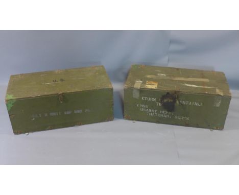 Two vintage army ammunition cases 