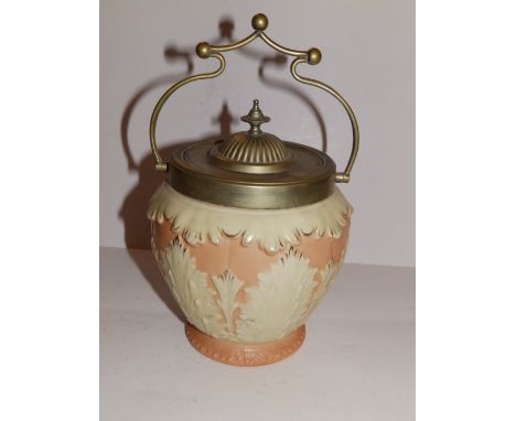 A 19thC Locke & Co. Worcester EP mounted biscuit barrel.