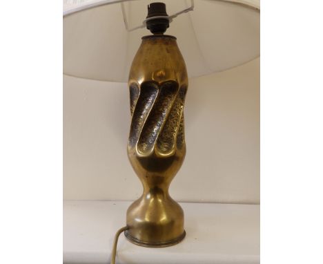 A WWI French 75mm shell trench art table lamp.