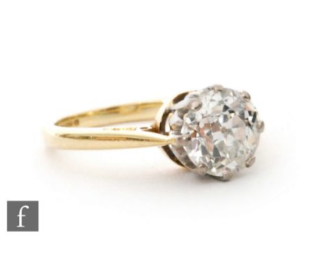 A modern 18ct diamond solitaire, brilliant cut claw set stones, weight approximately 1.00ct, colour H/I, clarity SI1, claw se