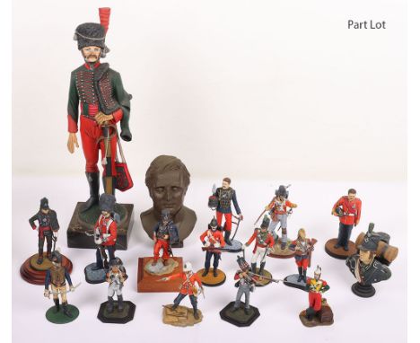 A Quantity of Waterloo and other military figures, professionally hand painted in matt from resin/metal kits, larger scales, 