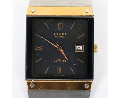 A gentleman’s Rado Diastar Quartz, bi-metal , baton numerals, date aperture, 27mm
