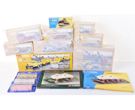 Eight Corgi Building Britain Commercial Models, 14501 Foden S21 Blue Circle, 17702 Scammell Wimpey, 16305 Scammell Highwayman