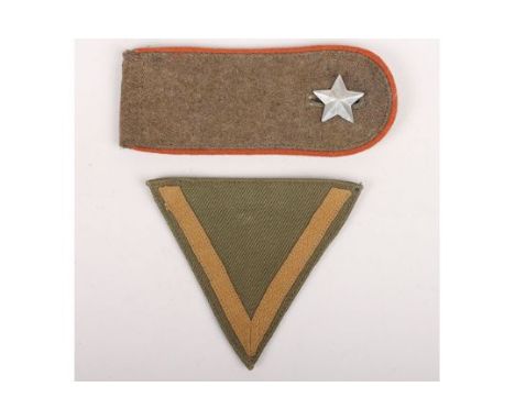 Rare WW2 German DAK Tropical Afrikakorps single shoulder board. Copper brown Waffenfarbe colour for “Kradschütze” or motorise