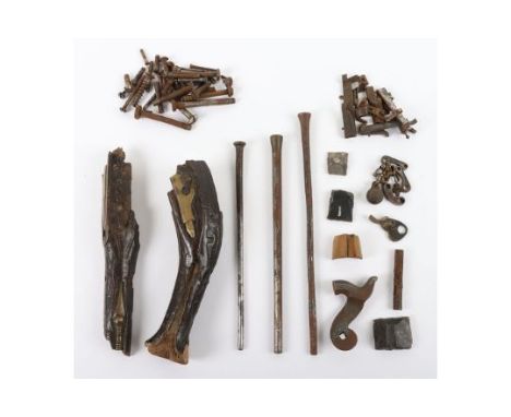 Restoration Gun Parts: Vintage period parts for spares or repairs to include springs, ram rods, flints, wood work and related
