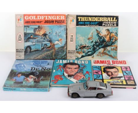 A Quantity of Vintage James Bond Jigsaw Puzzles, Books & Toys, including: Milton Bradley “Thunderball” James Bond 007 Jigsaw 