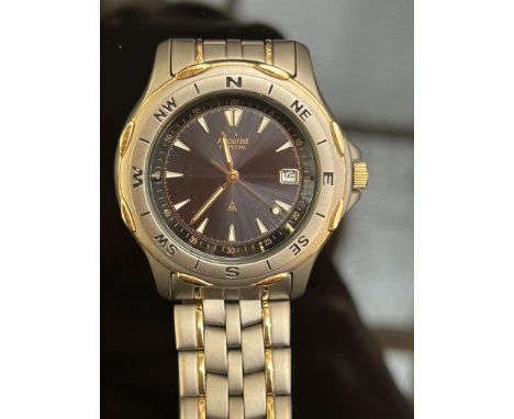 Accurist MB603 perpetual titanium solar powered watch with date 