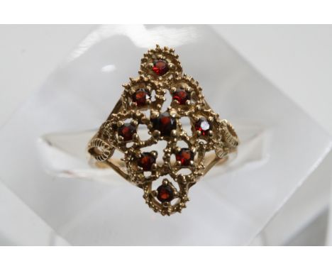 An Indian gold and ruby set ring