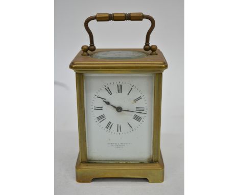 A French brass cased carriage clock 