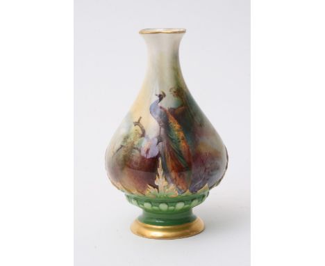 A Royal Worcester small vase by Ambrose Hood (approx 13cm) with no damage or restoration 