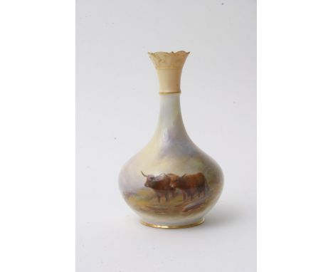 A Royal Worcester narrow neck vase by Harry Stinton (approx 13cm) with no damage or restoration 