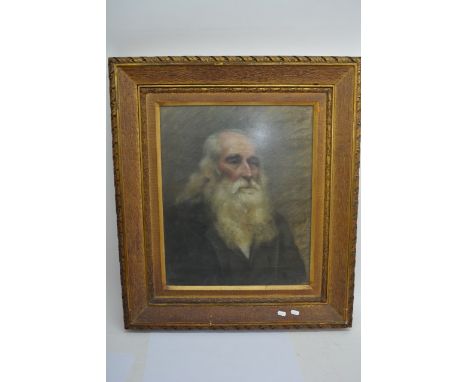 A large framed pastel portrait of an elderly gentleman, signed A. Shepard. Approximately 70x83 cm