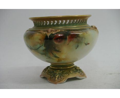 A Royal Worcester Hadley ware 1903, hand painted by C V White 