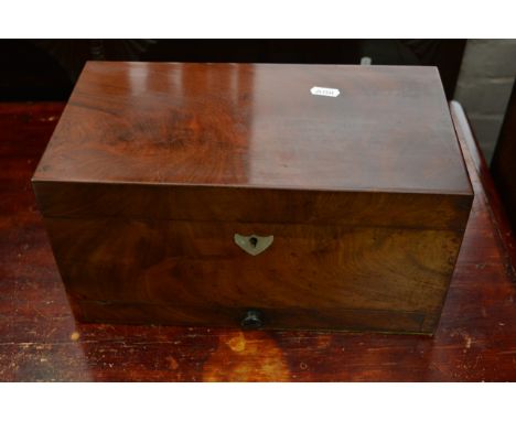 A late George III tea caddy with fitted interior.