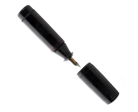 Vintage John Dunhill 'Giant' black cased fountain pen, 13cm long x 2.5cm diameter  Condition: Main body has approximately 3mm