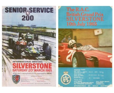 Automobilia/Motor Racing Interest - Poster for the R.A.C. British Grand Prix at Silverstone 10th July 1965, 76cm x 50cm, toge