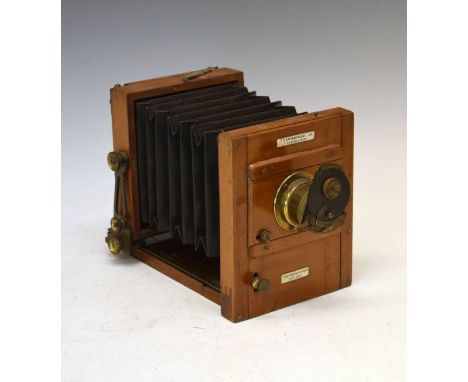 Lancaster The International brass mounted mahogany plate camera   Condition: Bellows and lenses appear in good order, overall