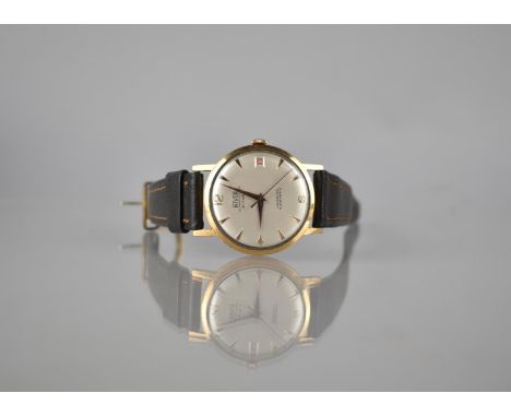 A Swiss 18ct Gold Gents Automatic Wrist Watch by Nivor, Having 21 Jewel Incabloc Movement, Gold Metal Dauphine Hands, Champag