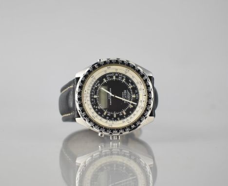 A Breitling Navitimer Quartz 2300 Wrist Watch, Made for the Iraqi Airforce, White Baton Hands and Hour Markers both with Lumi