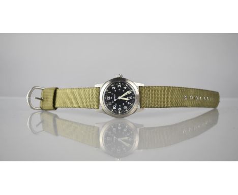 A Mechanical Benrus Commemorative Military Re-Issue Wrist Watch, 1994 Limited Edition 50th Anniversary D-Day, Black Enamel Fa