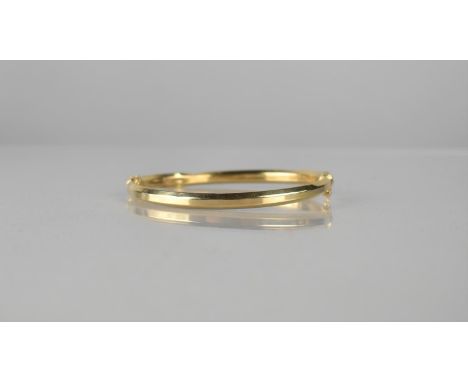 A 9ct Gold Six Sided Hinged Bangle, Dented, 5.7gms, Birmingham Hallmark, Stamped 375, HPJ 