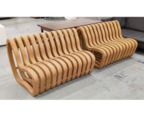 NINA MOELLER MANNER BENCH, two modular sections, 125cm W per module approx. (2) 