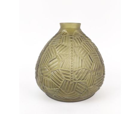 GLASS VASE, Art Deco, stamped ocean? 