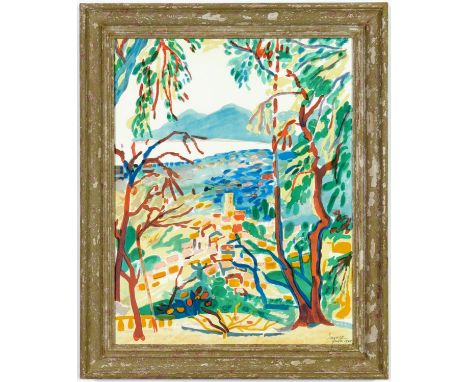 ROBERT SAVARY, Grasse, signed in the plate, lithograph 1975, printed by Mourlot, 60cm x 45cm, French vintage frame. (Subject 