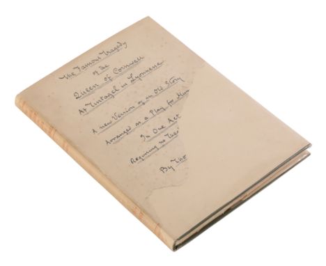 HARDY, THOMAS: THE FAMOUS TRAGEDY OF THE QUEEN OF CORNWALL AT TINTAGEL IN LYONNESSE. London, Macmillan & Co., 1923FIRST EDITI